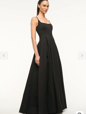STAUD Black Spaghetti-Strap Joy Maxi Dress